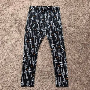 Halloween girls skeleton/boo fleece leggings XL 15-17